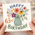 63rd Birthday Card, Floral Vase Happy Birthday Card
