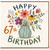 67th Birthday Card, Floral Vase Happy Birthday Card