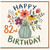 82nd Birthday Card, Floral Vase Happy Birthday Card