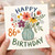 86th Birthday Card, Floral Vase Happy Birthday Card