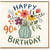 90th Birthday Card, Happy 90th Birthday Floral Vase Card