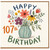 107th Birthday Card, Floral Bouquet Vase Design