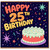 25th Birthday Card, Happy 25th Birthday Card, Colourful Cake and Confetti Design