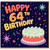 64th Birthday Card, Happy 64th Birthday Card with Cake and Confetti Design
