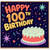 100th Birthday Card, Colourful Cake and Confetti Design