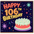 106th Birthday Card, Happy 106th Birthday Cake Design Card
