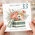 33rd Birthday Card, Floral Gift Box Happy Birthday Card