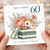 60th Birthday Card, Floral Gift Box Design, Happy Birthday Card