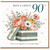 90th Birthday Card, Elegant Floral Gift Box Design, Happy Birthday Card for Her