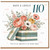 110th Birthday Card, Lovely Floral Gift Box Birthday Card
