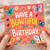 7th Birthday Card, Beautiful Butterfly and Rainbow Floral Greeting Card