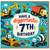 7th Birthday Card, Construction Vehicles Digger Dumper Truck Card