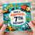 7th Birthday Card, Construction Vehicles Digger Dumper Truck Card
