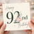 92nd Birthday Card, Elegant Floral Happy Birthday Card