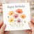 Happy Birthday Card - Watercolour Wildflowers in Pastel Colours, Elegant Floral Design