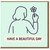 Have a Beautiful Day Thinking of You Card - Minimal Line Art Person with Flower on Mint Green - Cheer Up, Encouragement and Just Because Greeting Card