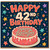 42nd Birthday Card, Happy 42nd Birthday Cake Design Card