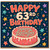 63rd Birthday Card, Happy 63rd Birthday Cake and Stars Greeting Card