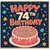 74th Birthday Card, Happy 74th Birthday Card with Cake Design