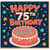 75th Birthday Card, Happy 75th Birthday Card with Cake and Confetti