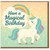 Unicorn Birthday Card - Have a Magical Birthday - Pastel Rainbow and Stars Cute Unicorn Design for Kids, Girls, Daughter, Niece, Granddaughter