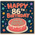 86th Birthday Card, Happy Birthday Cake Design Card