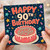 90th Birthday Card, Happy 90th Birthday Cake Design
