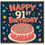 91st Birthday Card, Happy Birthday Cake Design Card