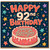 92nd Birthday Card, Happy Birthday Cake Design Card