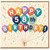 58th Birthday Card, Colourful Balloon Birthday Card
