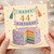 44th Birthday Card, Colourful Cake and Banner Design