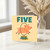 Fifth Birthday Card for Kids - Cute Circus Pig Jumping Through Hoop - Bold 'FIVE' Front - Fun Animal Theme 5th Birthday Card for Boy or Girl