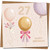 27th Birthday Card - Elegant Balloons & Confetti Design in Pink and Gold - 145mm x 145mm Square Greeting Card, Includes Kraft Envelope