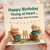 Funny Birthday Card - Young at heart... old at hips, back & knees - Cute Elderly Couple Illustration - For Him Her Mum Dad Friends