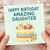 Daughter Birthday Card - 'Happy Birthday Amazing Daughter' - Cute Pastel Cake with Strawberries, Candles and Flowers - Sweet Card from Mum, Dad or Family