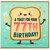 77th Birthday Card, Cute Toast and Champagne Glass Birthday Card