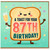 87th Birthday Card, Cute Toast Character Champagne Greeting Card