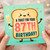 87th Birthday Card, Cute Toast Character Champagne Greeting Card