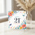 21st Birthday Card, Floral Birds Happy 21st Birthday Card