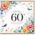 60th Birthday Card, Happy 60th Birthday Floral Bird Card