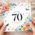 70th Birthday Card, Floral Happy Birthday Card with Birds
