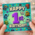 1st Birthday Card, Retro Pixel Robot Birthday Card