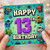 13th Birthday Card, Pixel Robot Happy 13th Birthday Greeting Card