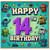 14th Birthday Card, Retro Pixel Art Robot Birthday Card