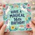 16th Birthday Card, Magical Unicorn and Rainbow Birthday Card