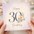30th Birthday Card, Happy 30th Birthday Floral Greeting Card