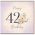 42nd Birthday Card, Happy 42nd Birthday Floral Greeting Card