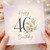 46th Birthday Card, Elegant Floral Happy Birthday Card
