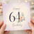 64th Birthday Card, Happy 64th Birthday Floral Card