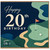 20th Birthday Card, Golf Themed Happy 20th Birthday Card